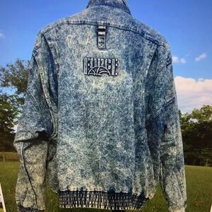 Vintage Nike Force Acid Wash Denim Basketball Jacket VINTAGE ACID WASH DENIM